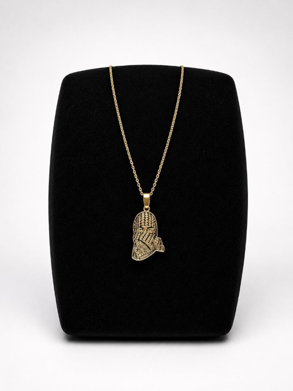 Gold Keffiyeh Pendant Necklace